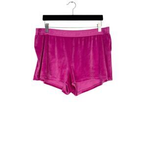 Juicy Couture Pink Mini Velvet Shorts Women's Bedazzled Mcbling Y2K Size XL